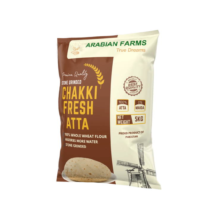 Stone-Ground Whole Wheat Flour (Chakki Atta) – 5 kg - 100% Desi Wheat | Fresh, Hygienic & Naturally Nutritious