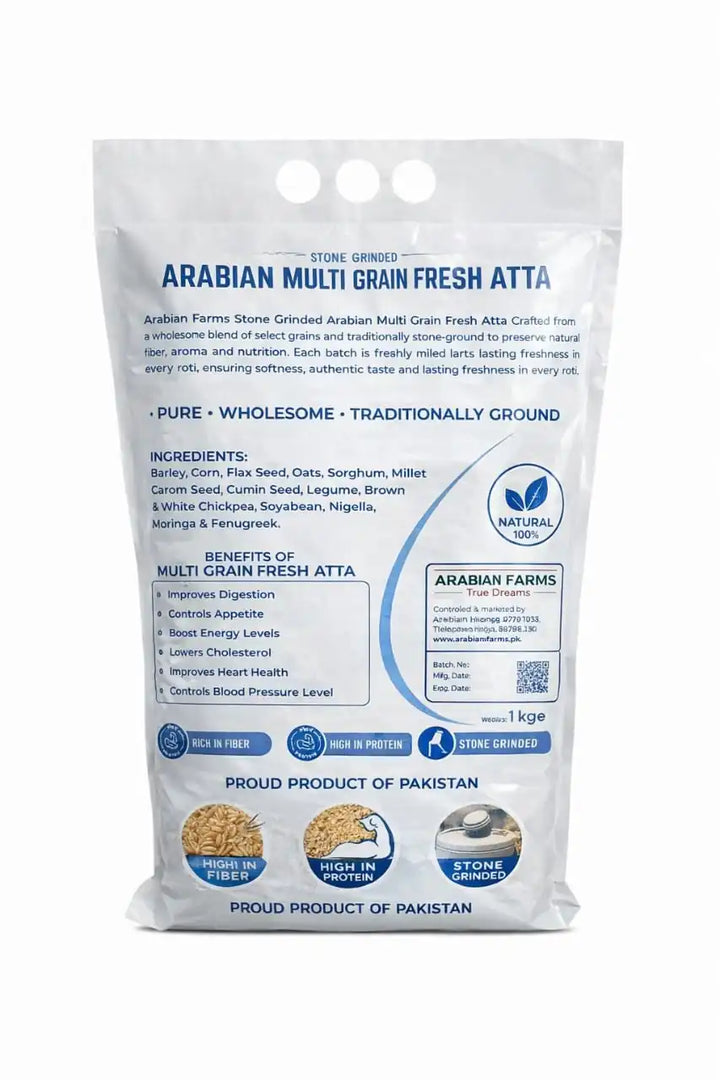 Premium Multigrain Flour (2.5 kg) – Stone-Ground Low-Carb Atta | Rich in Protein, Fiber & Natural Goodness – Ideal for Diabetic & Weight-Smart Diets