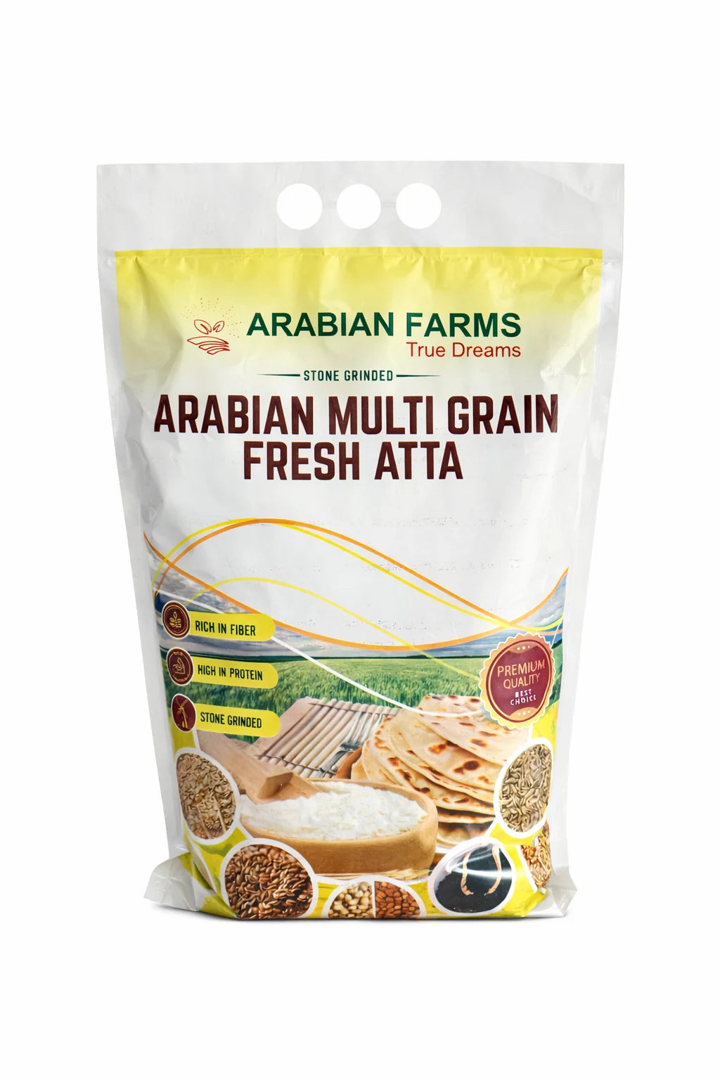 Premium Multigrain Flour (2.5 kg) – Stone-Ground Low-Carb Atta | Rich in Protein, Fiber & Natural Goodness – Ideal for Diabetic & Weight-Smart Diets